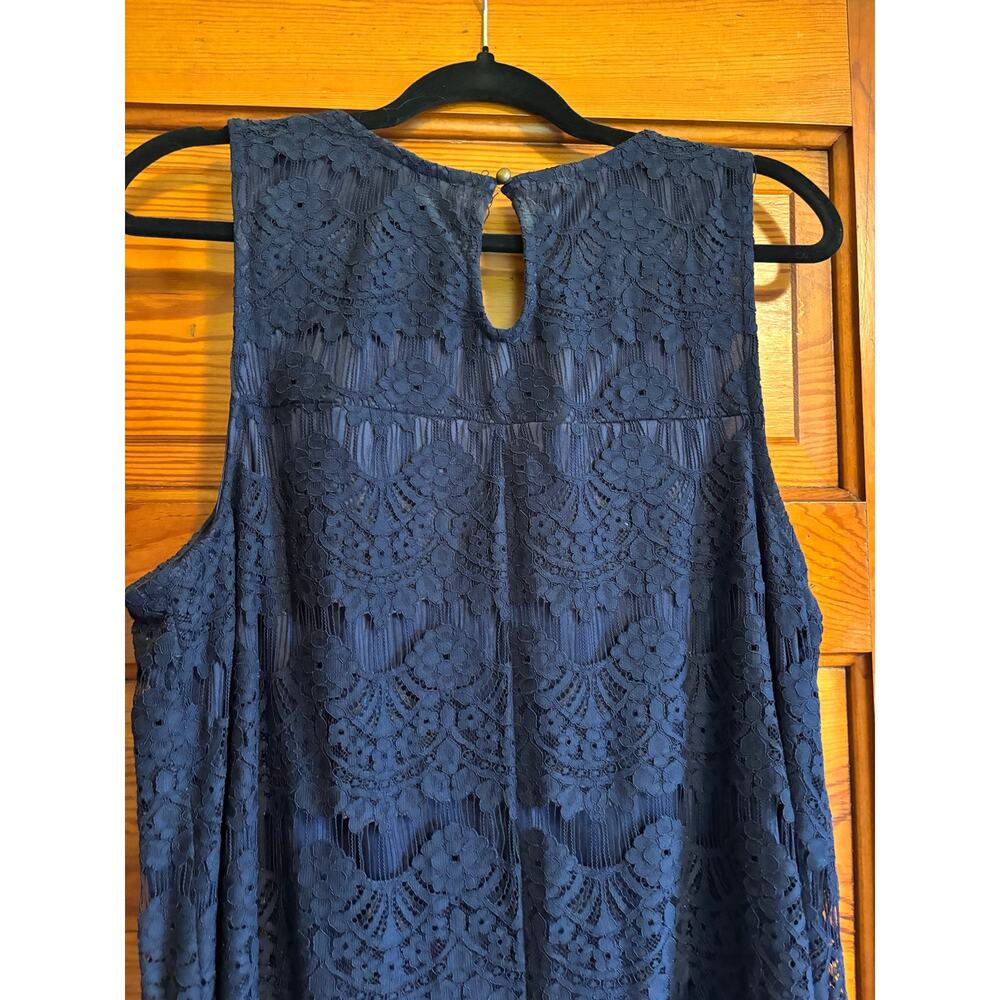 Navy sleeveless lined lace shift dress Speechless XXL NWT - Picture 4 of 5